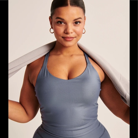 ABERCROMBIE Sheen V-Neck Racerback Tank NWT - Picture 1 of 10